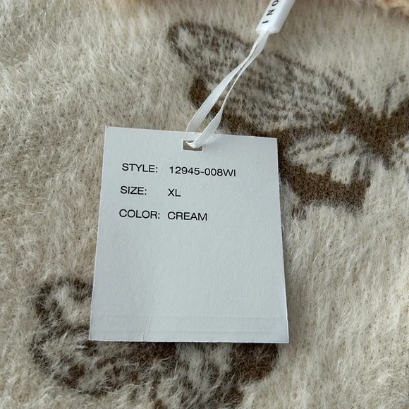Sioni Butterfly Print Cream & Brown Mock Neck Sweater New With Tag Extra Large - Picture 13 of 16